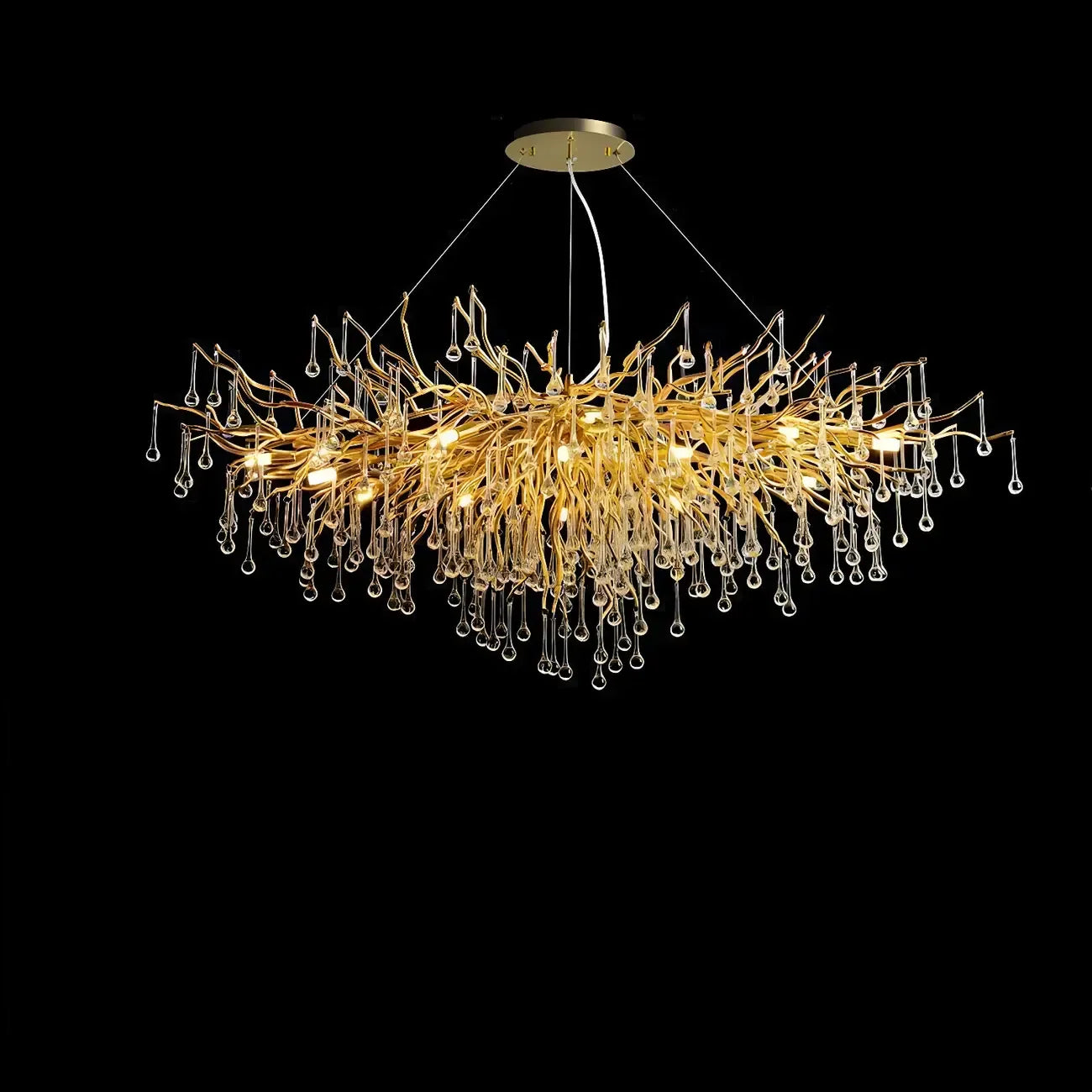 Luxury Crystal Gold Island Pendant Light for Kitchen