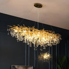 Luxury Crystal Gold Island Pendant Light for Kitchen