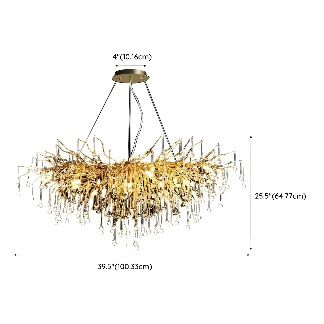 Luxury Crystal Gold Island Pendant Light for Kitchen