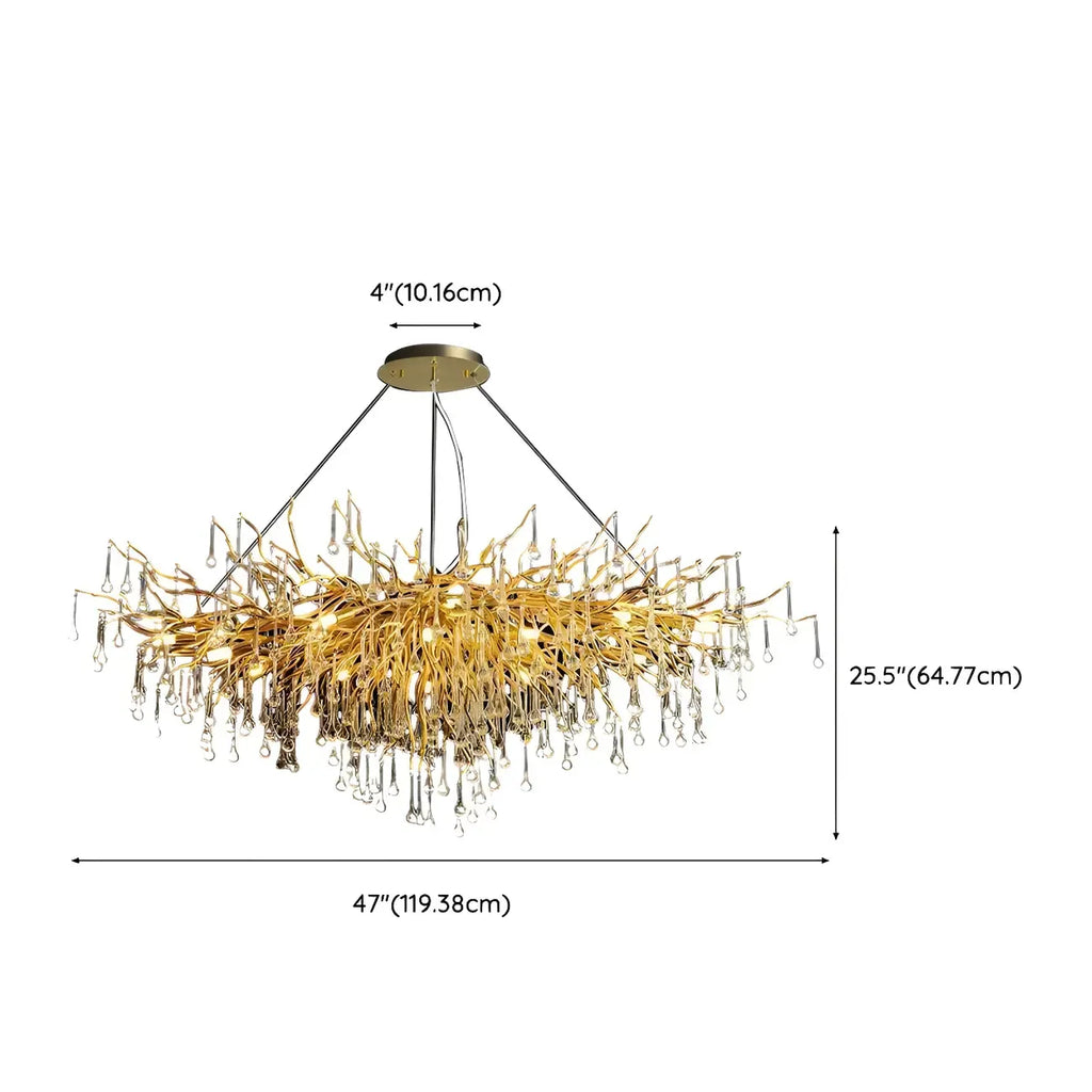 Luxury Crystal Gold Island Pendant Light for Kitchen