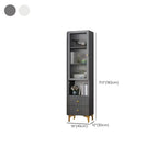 Modern White Glass Wood Storage Cabinet with Gold Metal Base