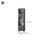 Modern White Glass Wood Storage Cabinet with Gold Metal Base