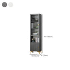 Modern White Glass Wood Storage Cabinet with Gold Metal Base