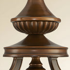 Vintage Brown Metal Frosted Glass Island Pendant Light