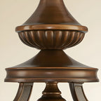 Vintage Brown Metal Frosted Glass Island Pendant Light
