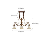 Vintage Brown Metal Frosted Glass Island Pendant Light