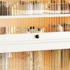 Hallway White Wood Shoe Cabinet with Glass Doors