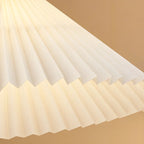 Modern Arc Floor Lamp with Pleated Cone Shade for Living Room
