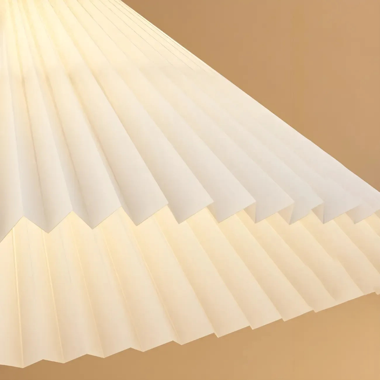 Modern Arc Floor Lamp with Pleated Cone Shade for Living Room