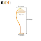 Modern Arc Floor Lamp with Pleated Cone Shade for Living Room