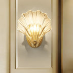 Artistic Glass Gold Shell Wall Sconce