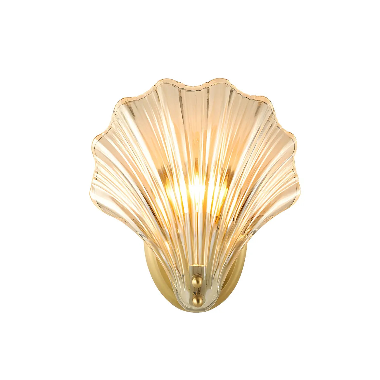 Artistic Glass Gold Shell Wall Sconce
