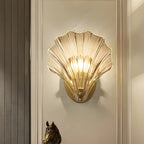 Artistic Glass Gold Shell Wall Sconce
