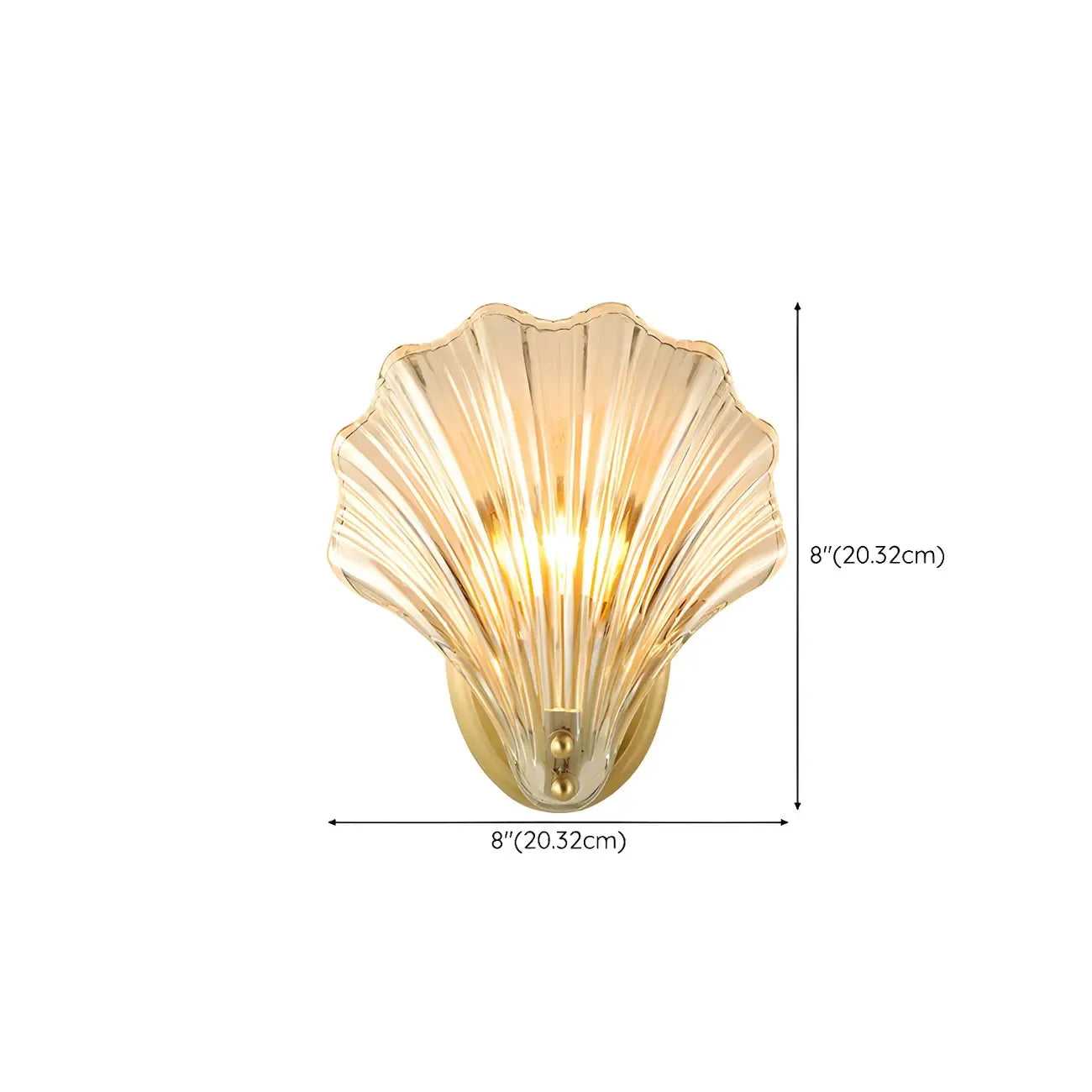 Artistic Glass Gold Shell Wall Sconce