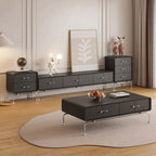 Contemporary White Wooden TV Stand with Drawers and Cabinet