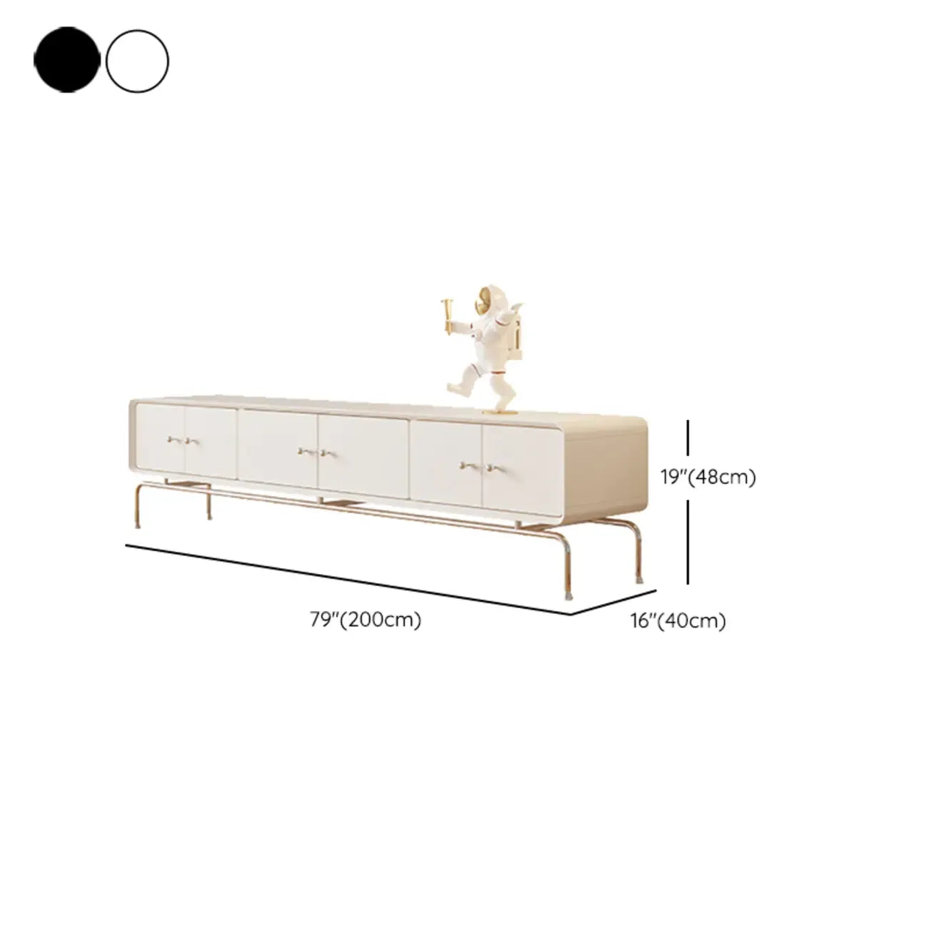 Contemporary White Wooden TV Stand with Drawers and Cabinet