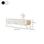 Contemporary White Wooden TV Stand with Drawers and Cabinet