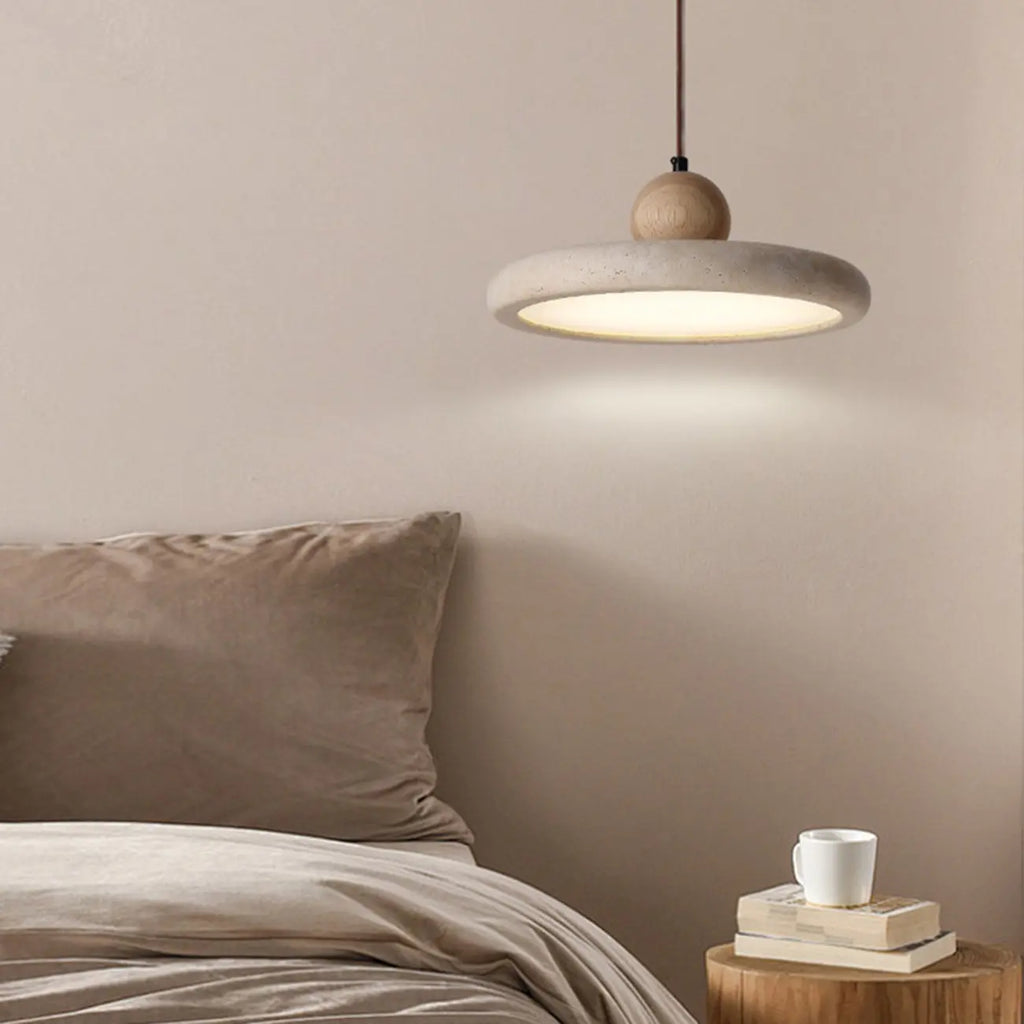 Modern Beige Stone Adjustable Pendant Light