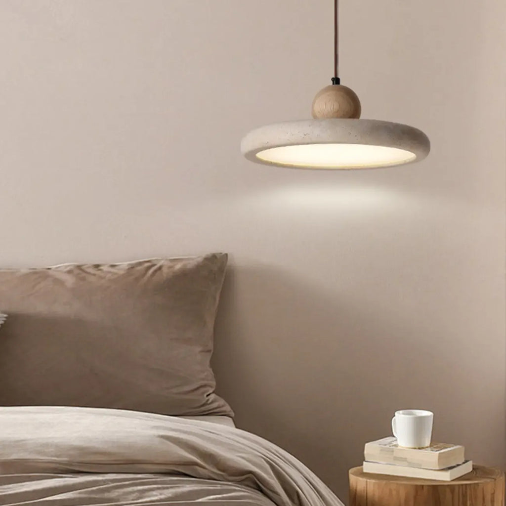 Modern Beige Stone Adjustable Pendant Light