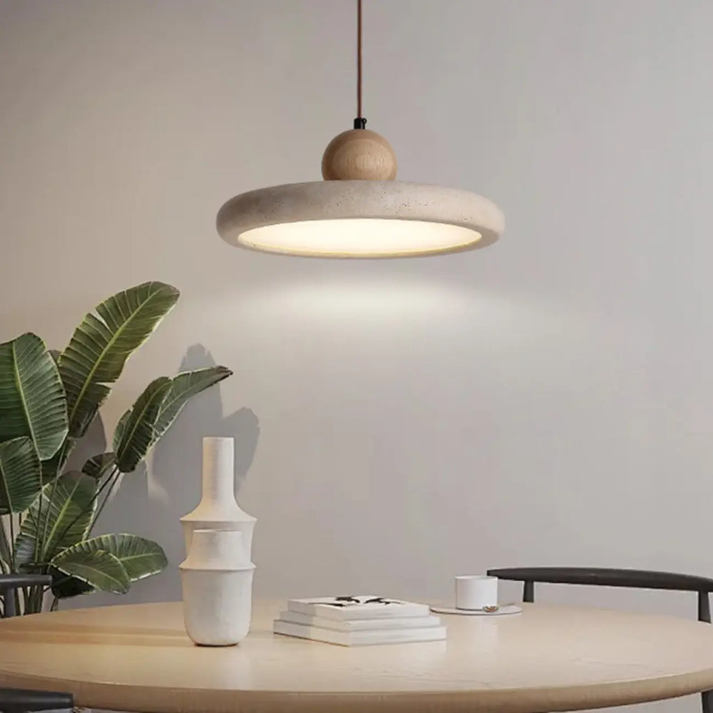 Modern Beige Stone Adjustable Pendant Light