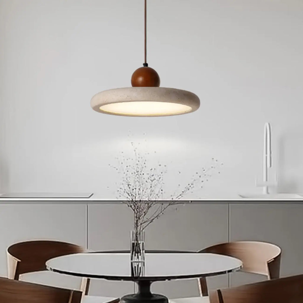 Modern Beige Stone Adjustable Pendant Light