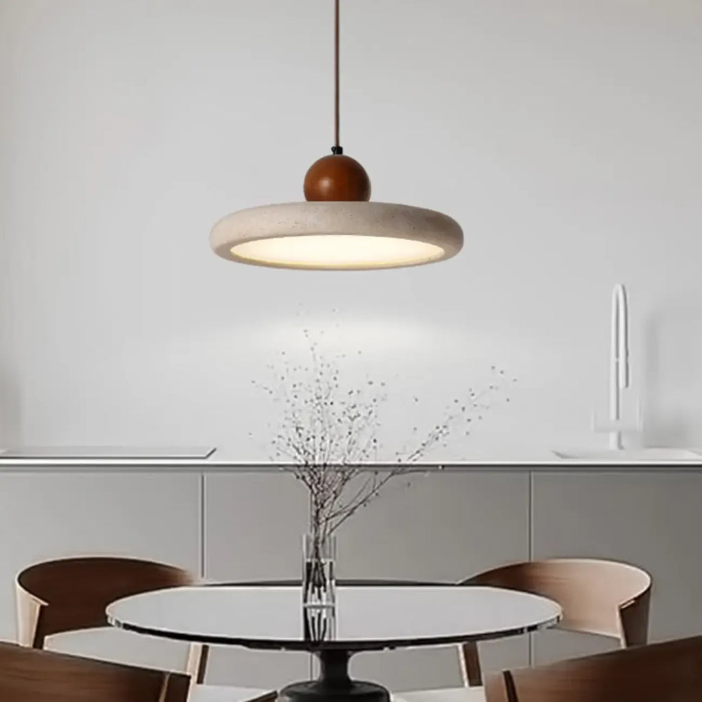 Modern Beige Stone Adjustable Pendant Light
