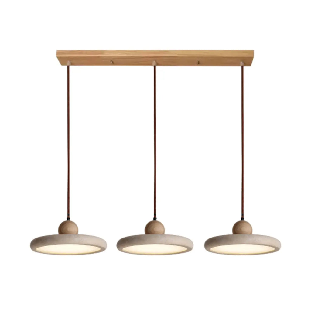 Modern Beige Stone Adjustable Pendant Light