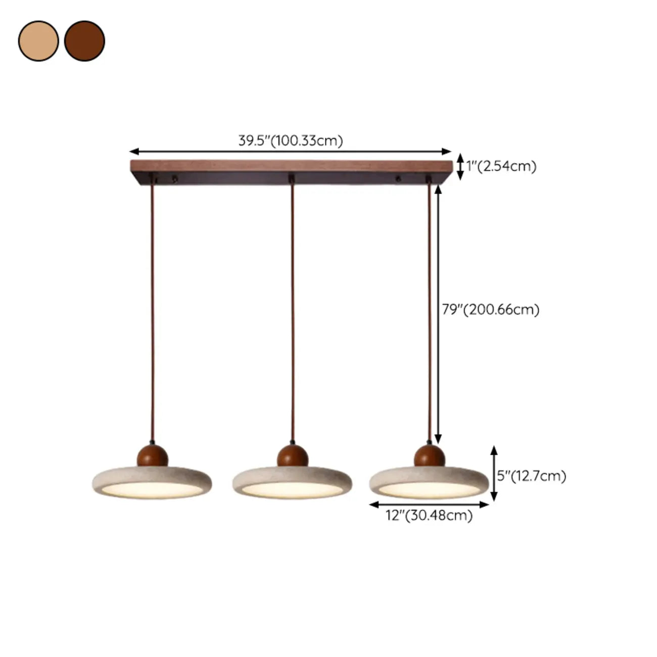 Modern Beige Stone Adjustable Pendant Light