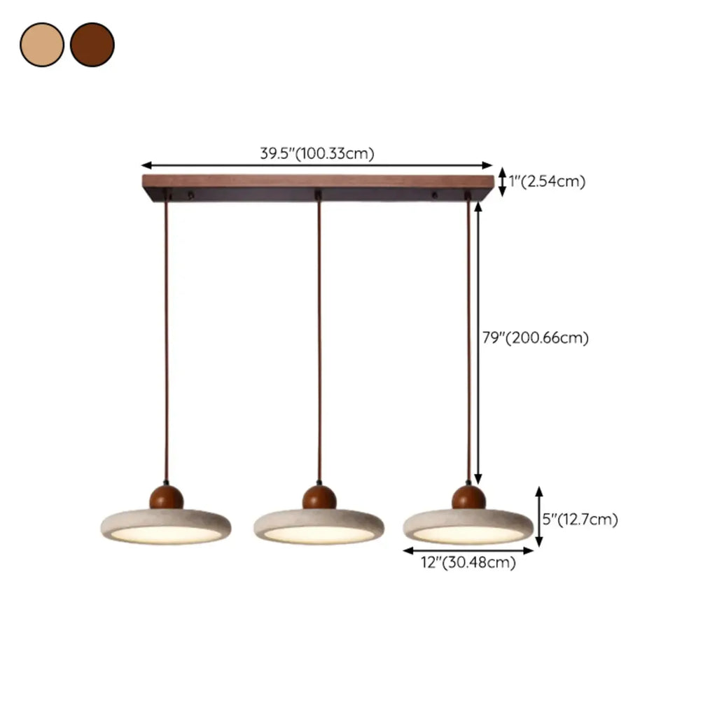 Modern Beige Stone Adjustable Pendant Light