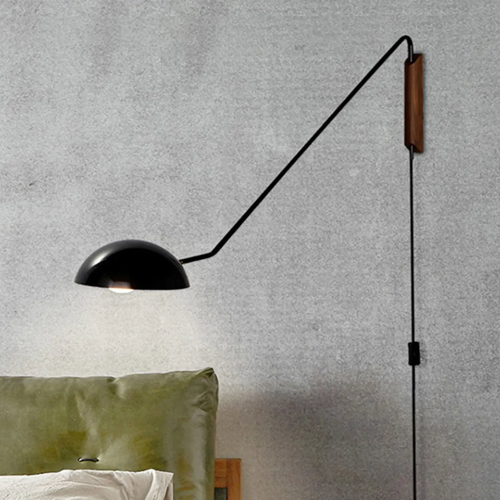 Rounded Dome Metal Simplicity 1-Light Swing Arm Wall Light
