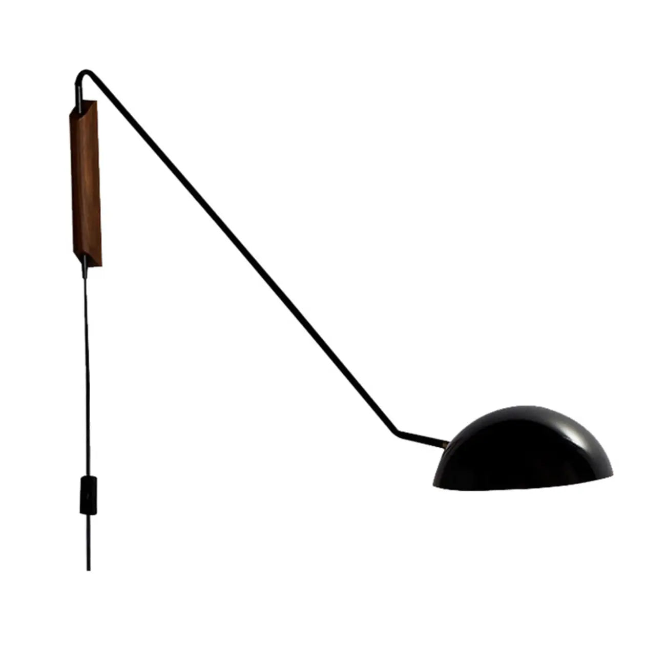 Rounded Dome Metal Simplicity 1-Light Swing Arm Wall Light