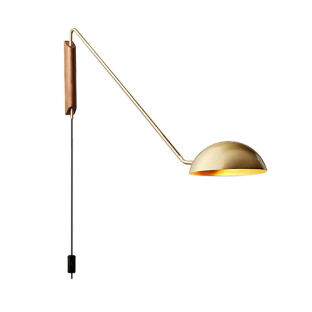Rounded Dome Metal Simplicity 1-Light Swing Arm Wall Light