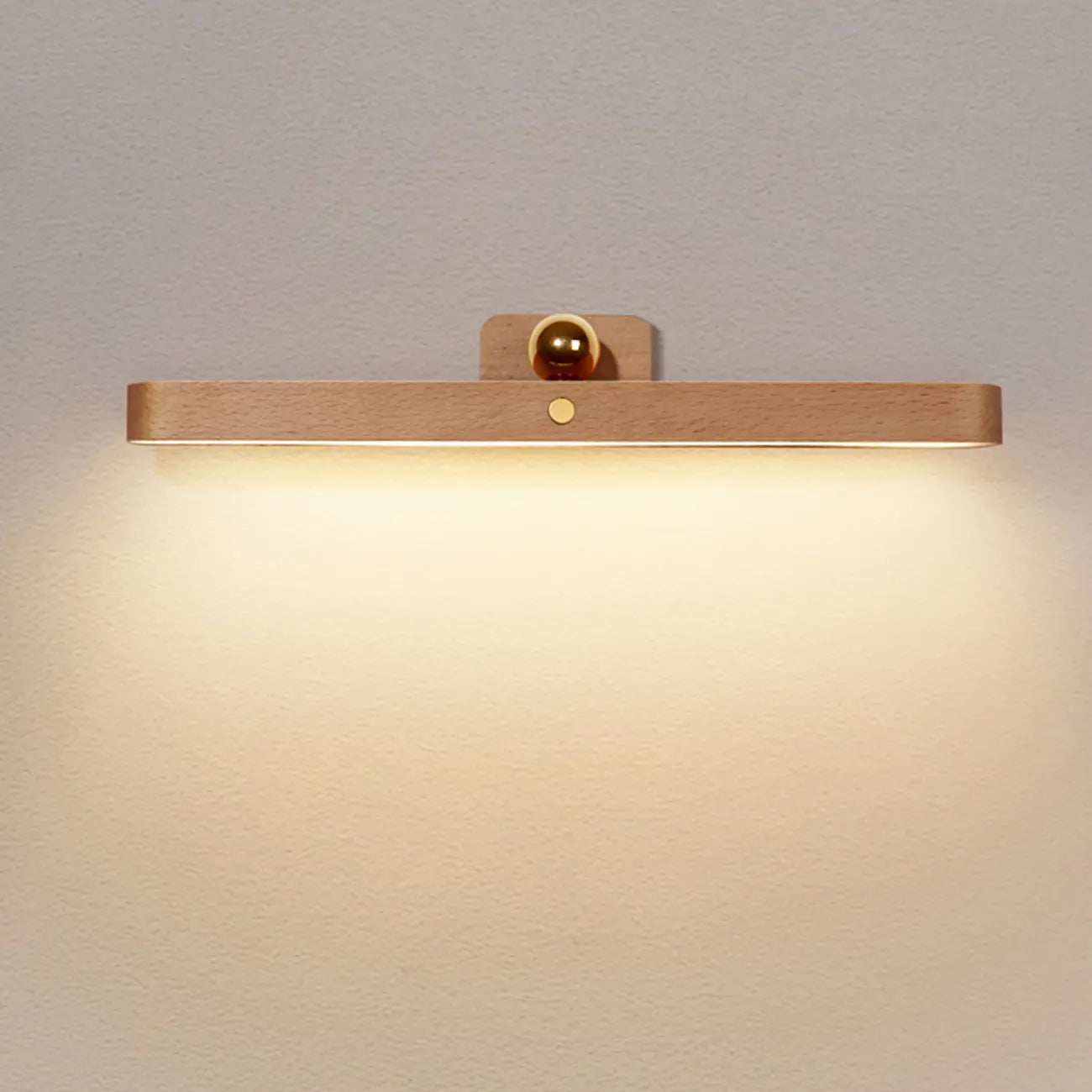 Minimalist Natural Wood Straight LED Vanity Light