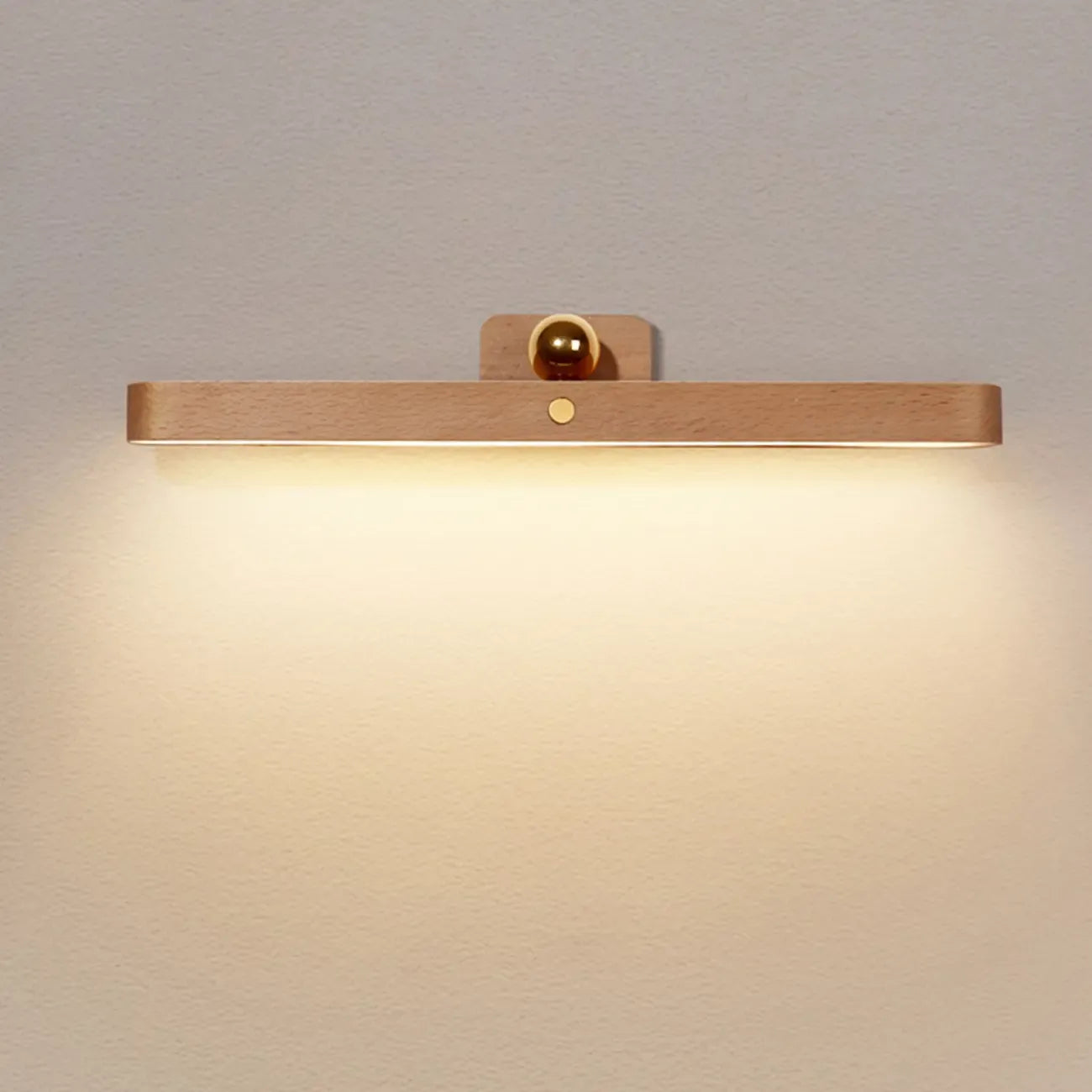 Minimalist Natural Wood Straight LED Vanity Light