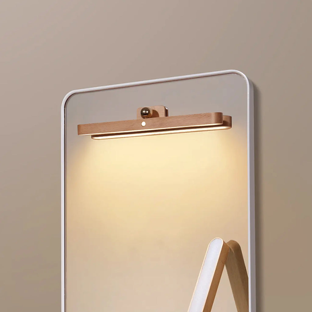 Minimalist Natural Wood Straight LED Vanity Light