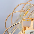 Modern Black Crystal Semi-Flush Ceiling Light Fixture for Aisle