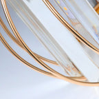 Modern Black Crystal Semi-Flush Ceiling Light Fixture for Aisle