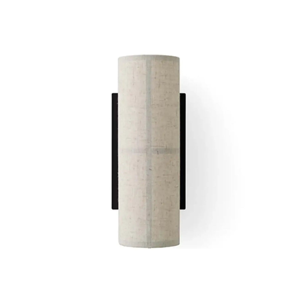 Modern Linen Beige Cylinder Wall Sconce with Switch