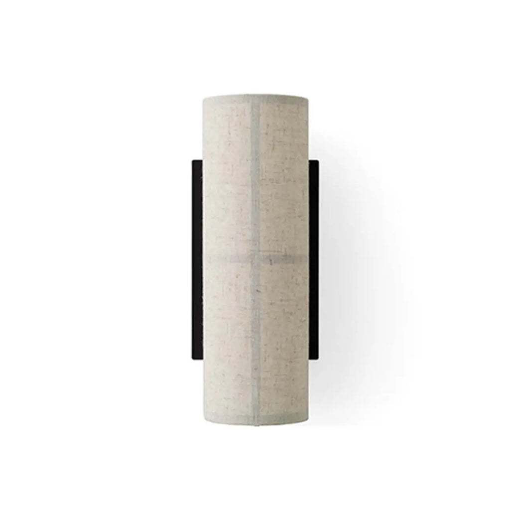 Modern Linen Beige Cylinder Wall Sconce with Switch