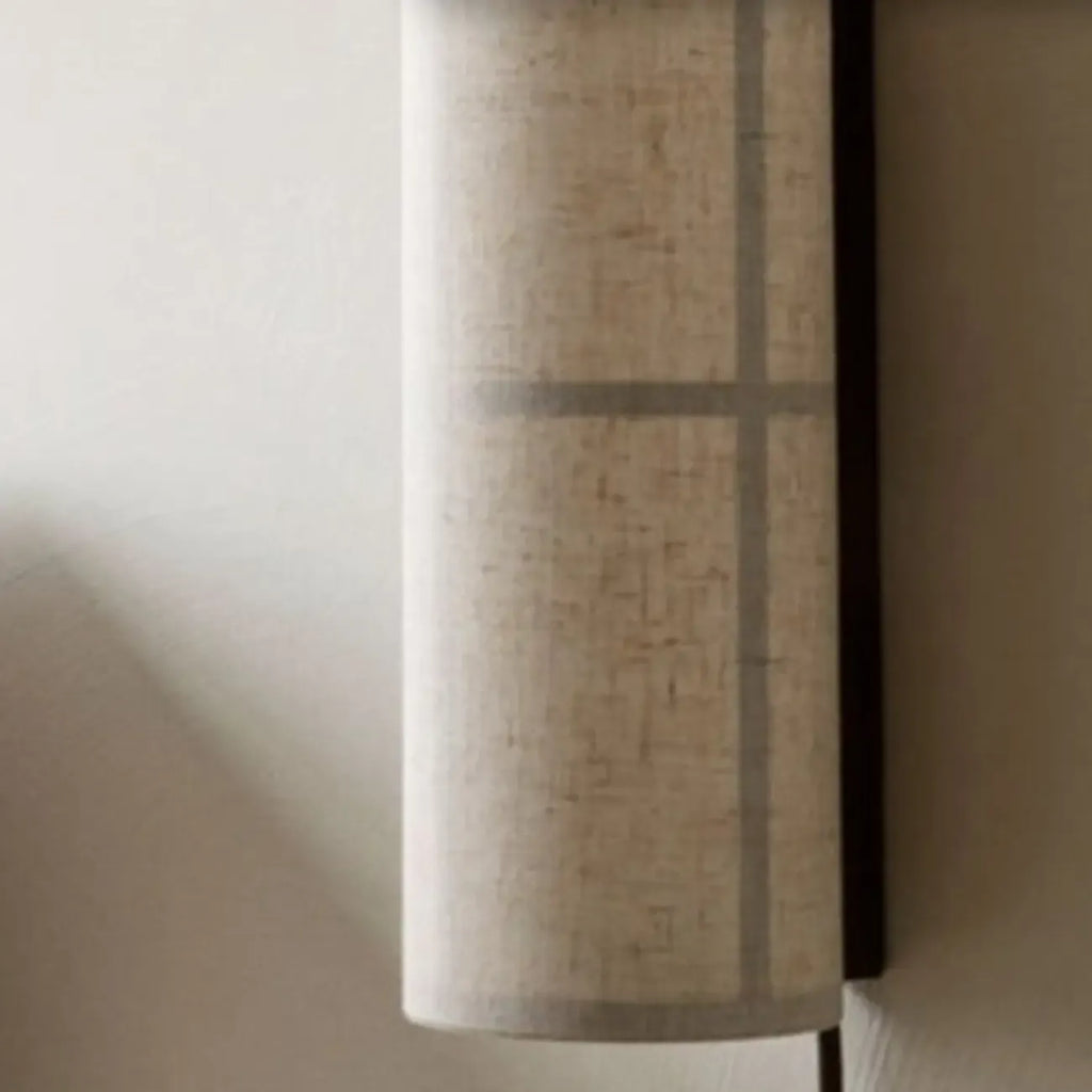 Modern Linen Beige Cylinder Wall Sconce with Switch