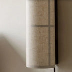 Modern Linen Beige Cylinder Wall Sconce with Switch