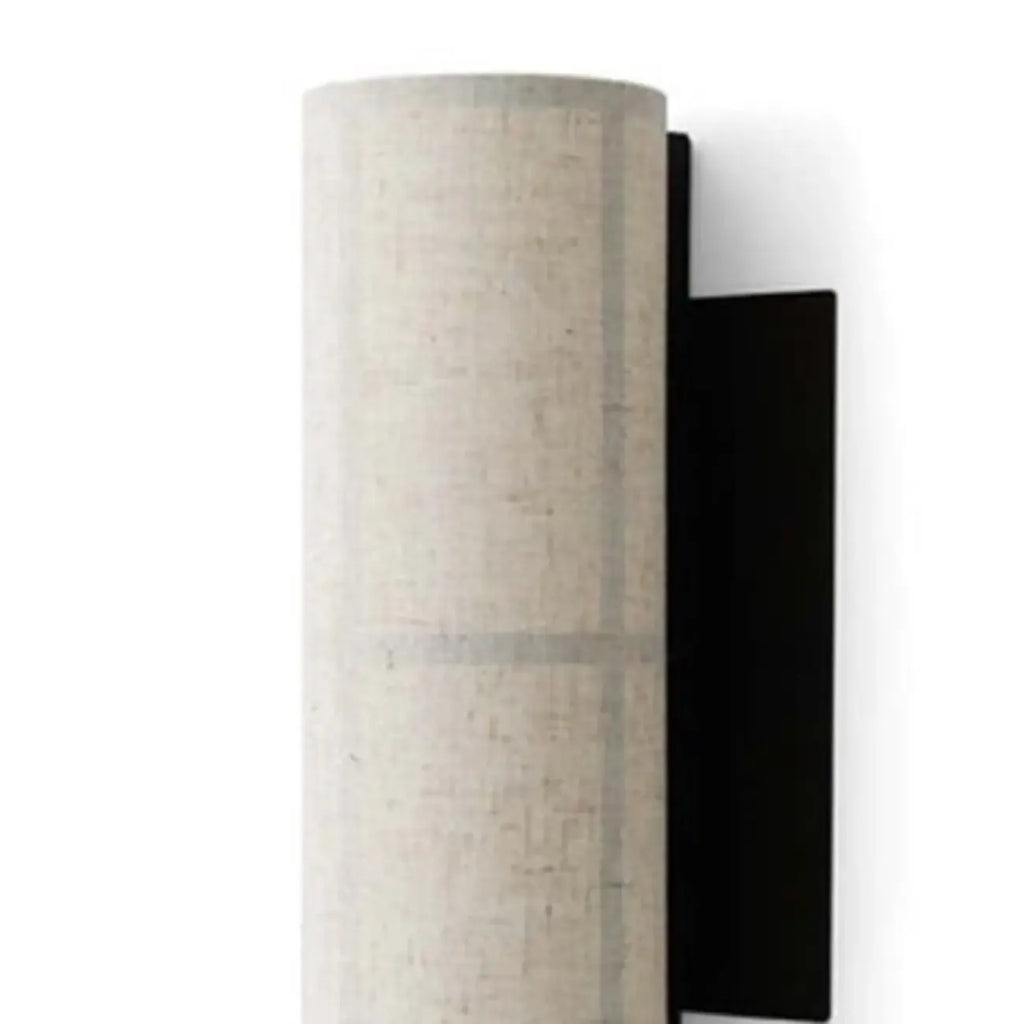 Modern Linen Beige Cylinder Wall Sconce with Switch