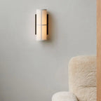 Modern Linen Beige Cylinder Wall Sconce with Switch