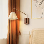 Modern Living Room Wall Light with Pleated Fabric Shade