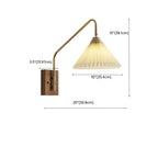 Modern Living Room Wall Light with Pleated Fabric Shade