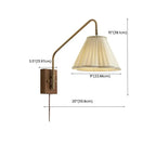 Modern Living Room Wall Light with Pleated Fabric Shade