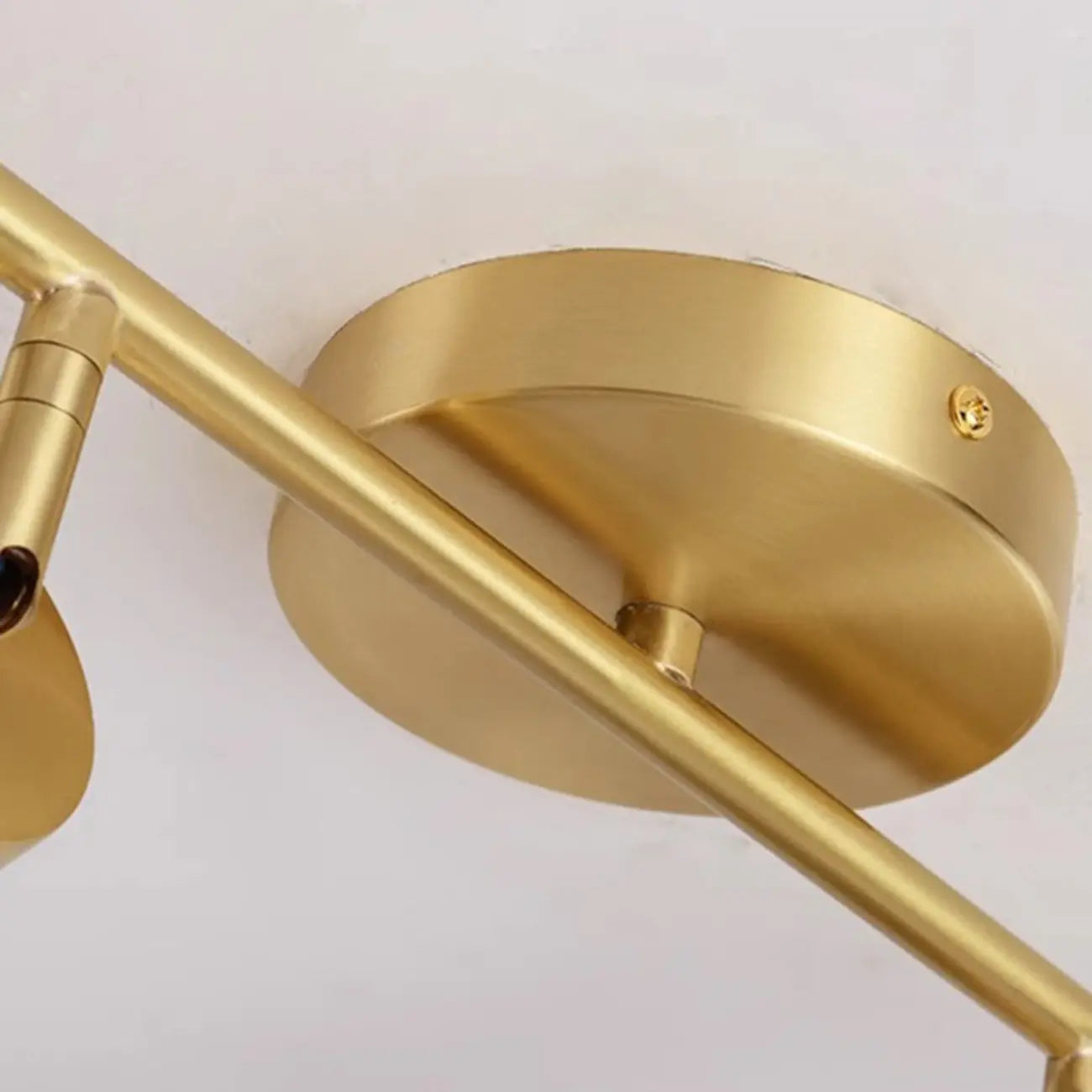 Minimalist Gold Cylinder Semi Flush Mount Adjustable Track Light