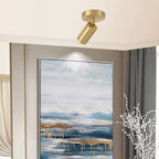 Minimalist Gold Cylinder Semi Flush Mount Adjustable Track Light