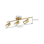 Minimalist Gold Cylinder Semi Flush Mount Adjustable Track Light