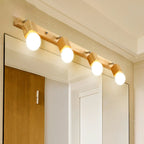 3-Light Modern Wooden Linear LED Vanity Lights
